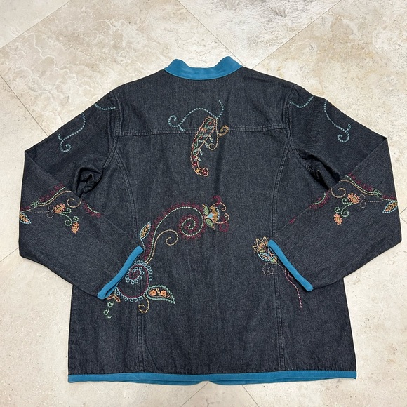 Denim & Co Embroidered Jeans Jacket - Picture 4 of 9